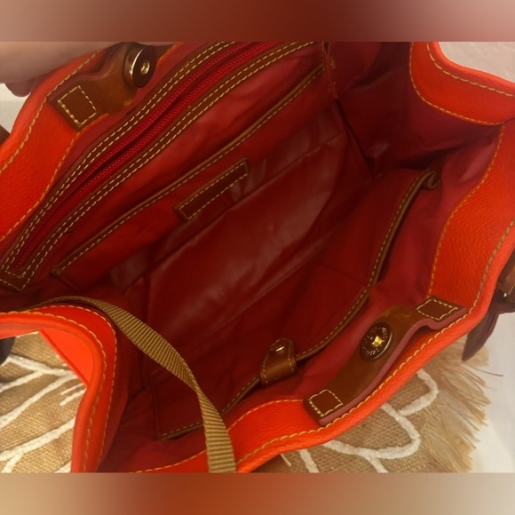 Dooney & Bourke Red Leather Tote Bag - Picture 3 of 5